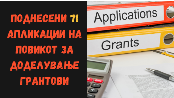 Поднесени 71 апликации на Повикот за доделување грантови